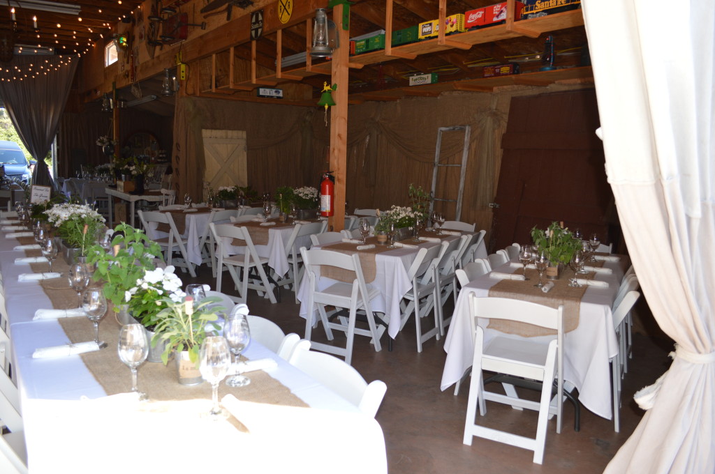Country Wedding Reception in Barn